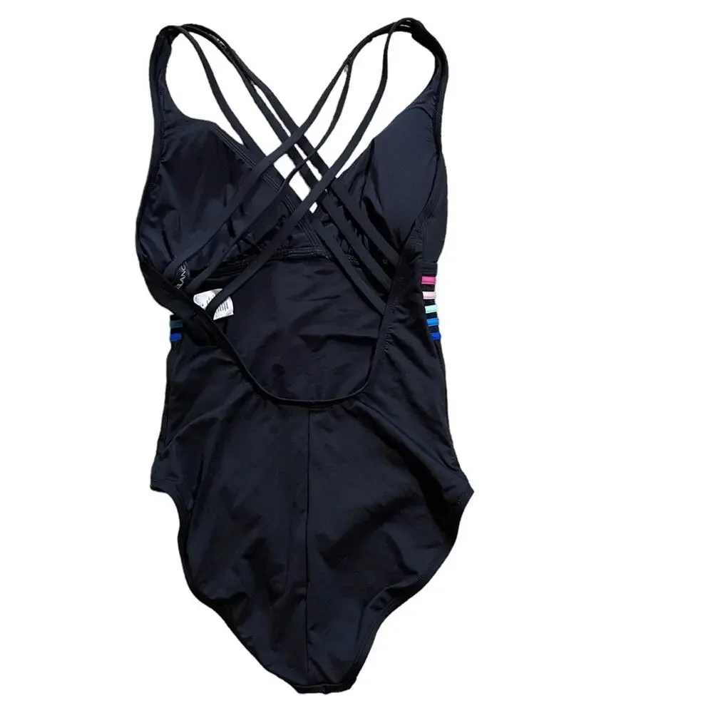 La Blanca One-Piece Spectrum Crossback Swimwear Black Size 8 - Picture 4 of 5